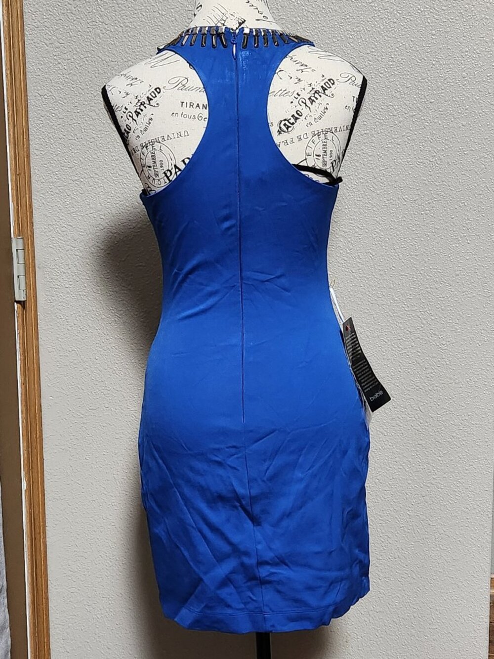 BEBE Racerback Embellished Blue Dress - Small - NEW NWT - Picture 4 of 6